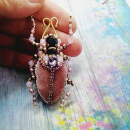 Pink bug and honey flower